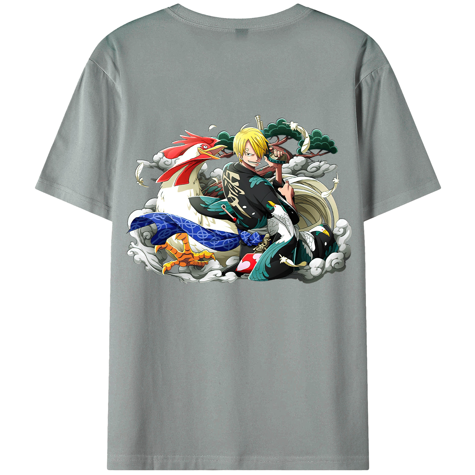 （画像用） ワンピース サンジ ONE PIECE Sanji 綿100％ メンズ半袖Tシャツ（バックプリント） 通気性